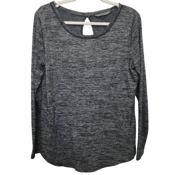 Athleta Tops - Athleta Space Dye Back Cutout Long Sleeve Top Medium Gray Athleisure Yoga Casual